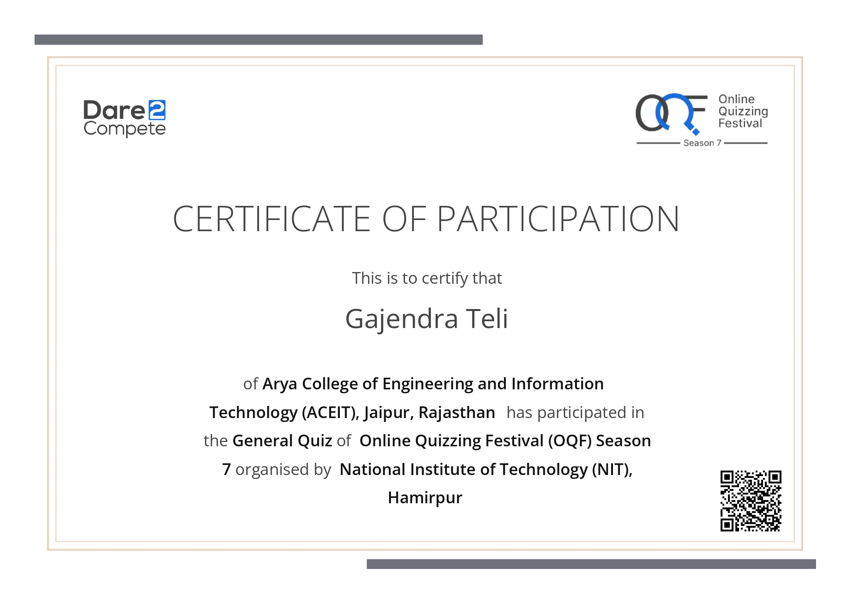 Certificate 2