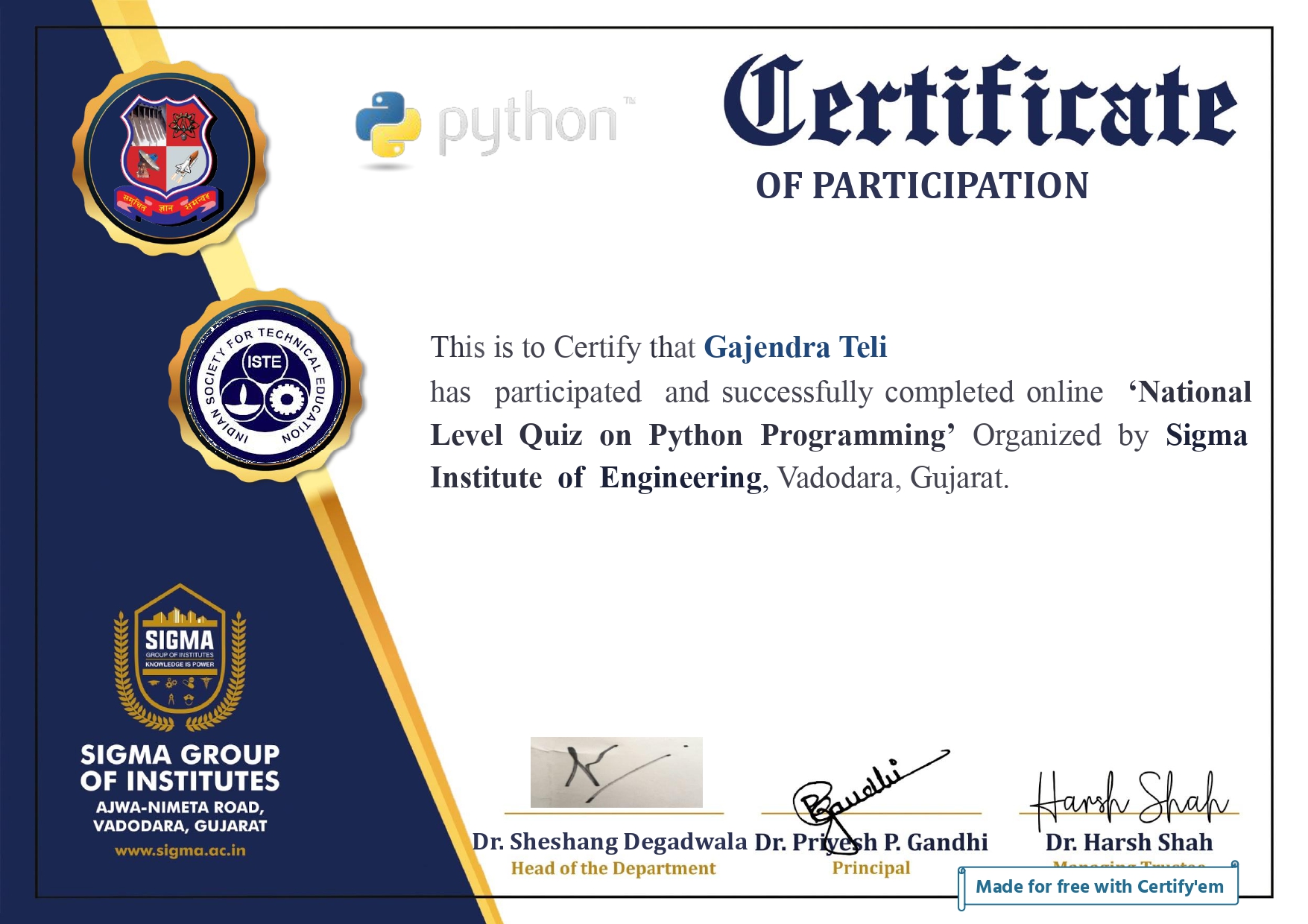 Certificate 2